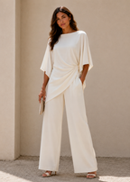 Sun | Conjunto de Pierna Ancha con Capa