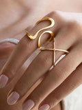 Anillo Abierto Dorado Remolino