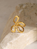 Anillo Abierto Dorado Remolino