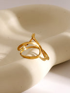 Anillo Abierto Dorado Remolino