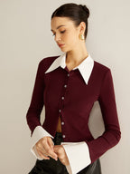 Carla | Camisa 2 en 1 con Ribetes en Contraste