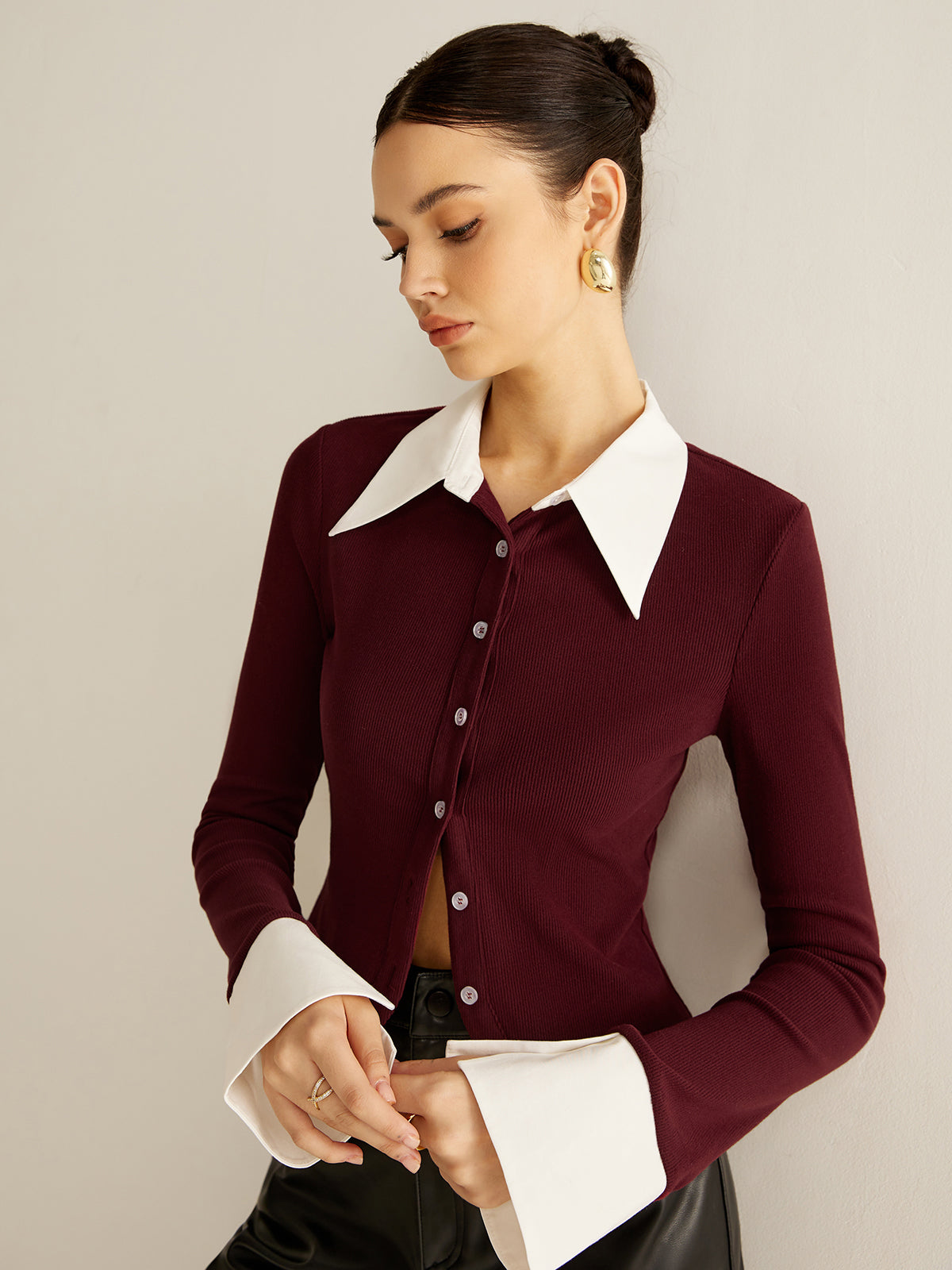 Carla | Camisa 2 en 1 con Ribetes en Contraste