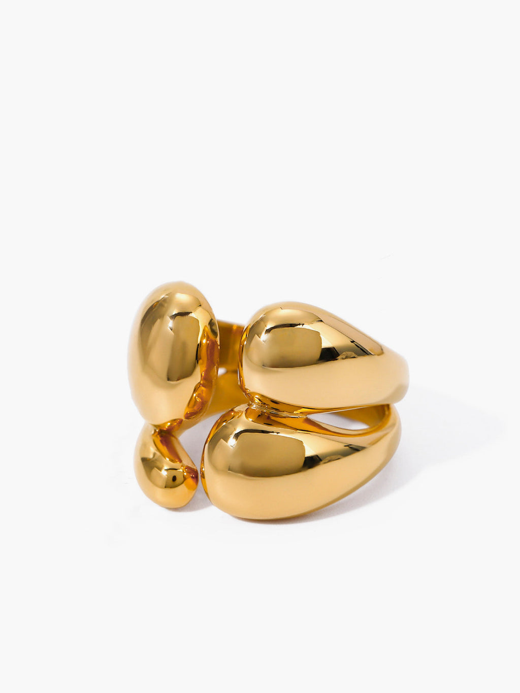 Anillo Abierto Asimétrico Dorado