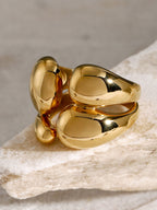 Anillo Abierto Asimétrico Dorado