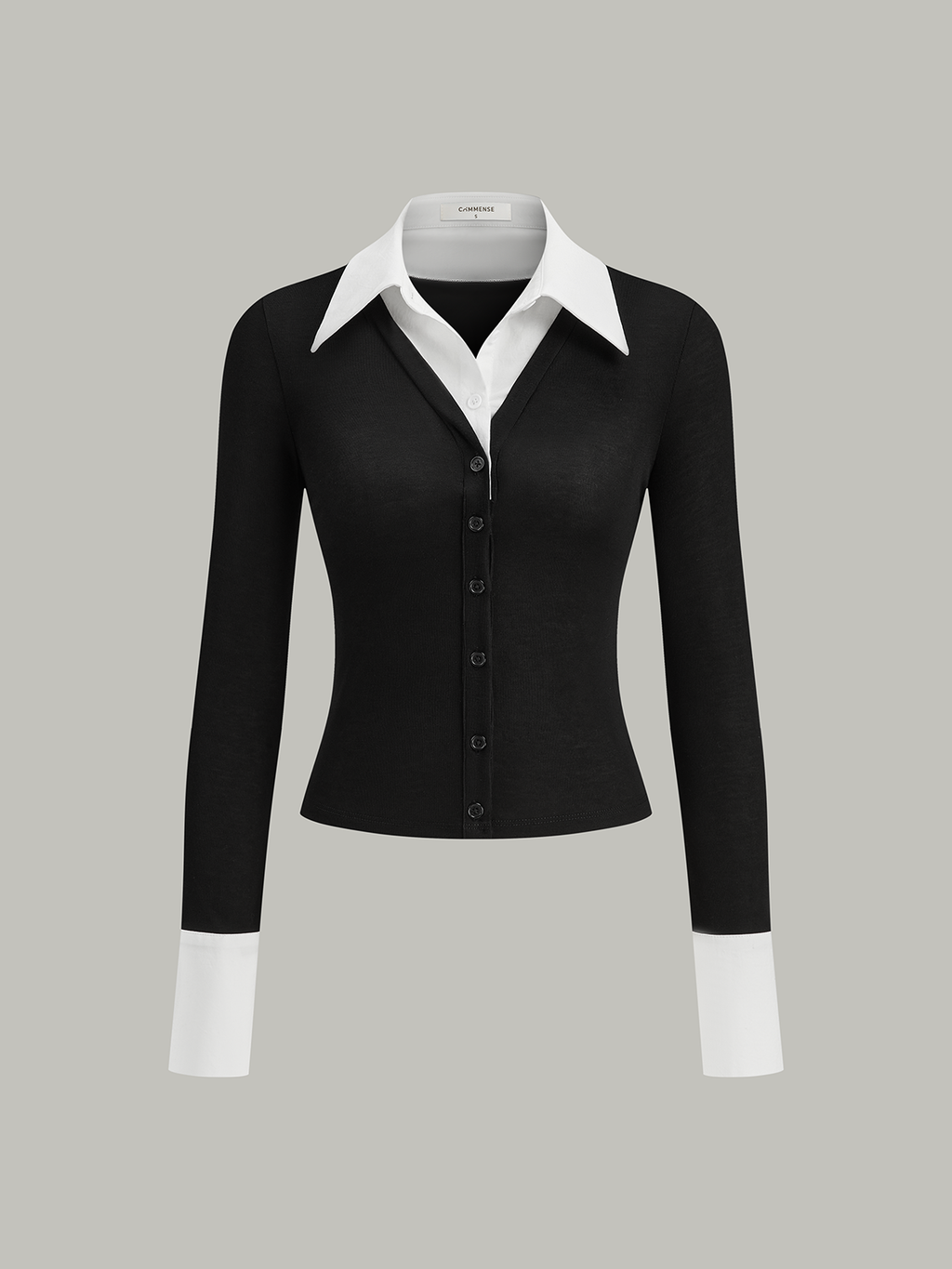 Paula | Camisa 2 en 1 con Cuello y Puños en Contraste