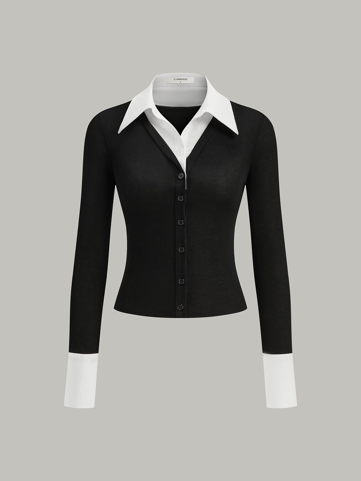 Paula | Camisa 2 en 1 con Cuello y Puños en Contraste