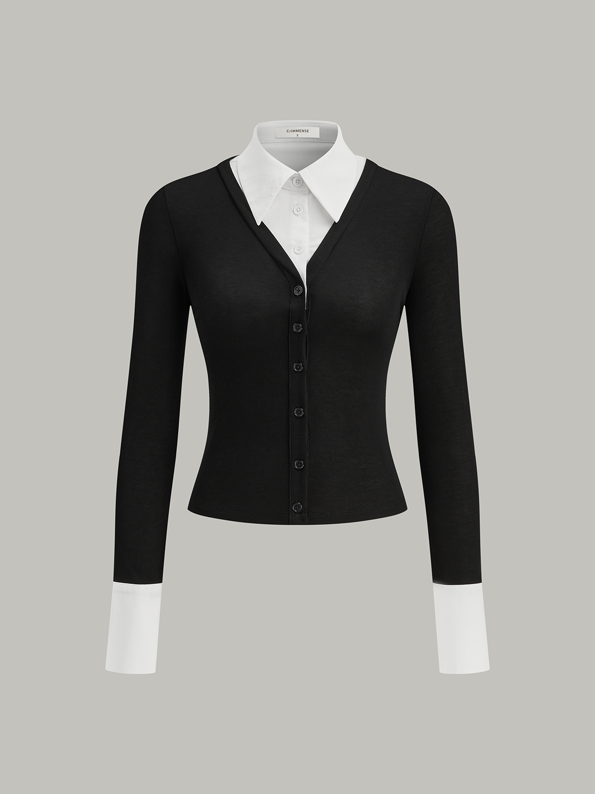 Paula | Camisa 2 en 1 con Cuello y Puños en Contraste
