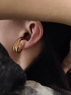 Pendiente de Clip de Doble Aro