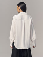 Blanca | Camisa 2 en 1 de Satén con Encaje
