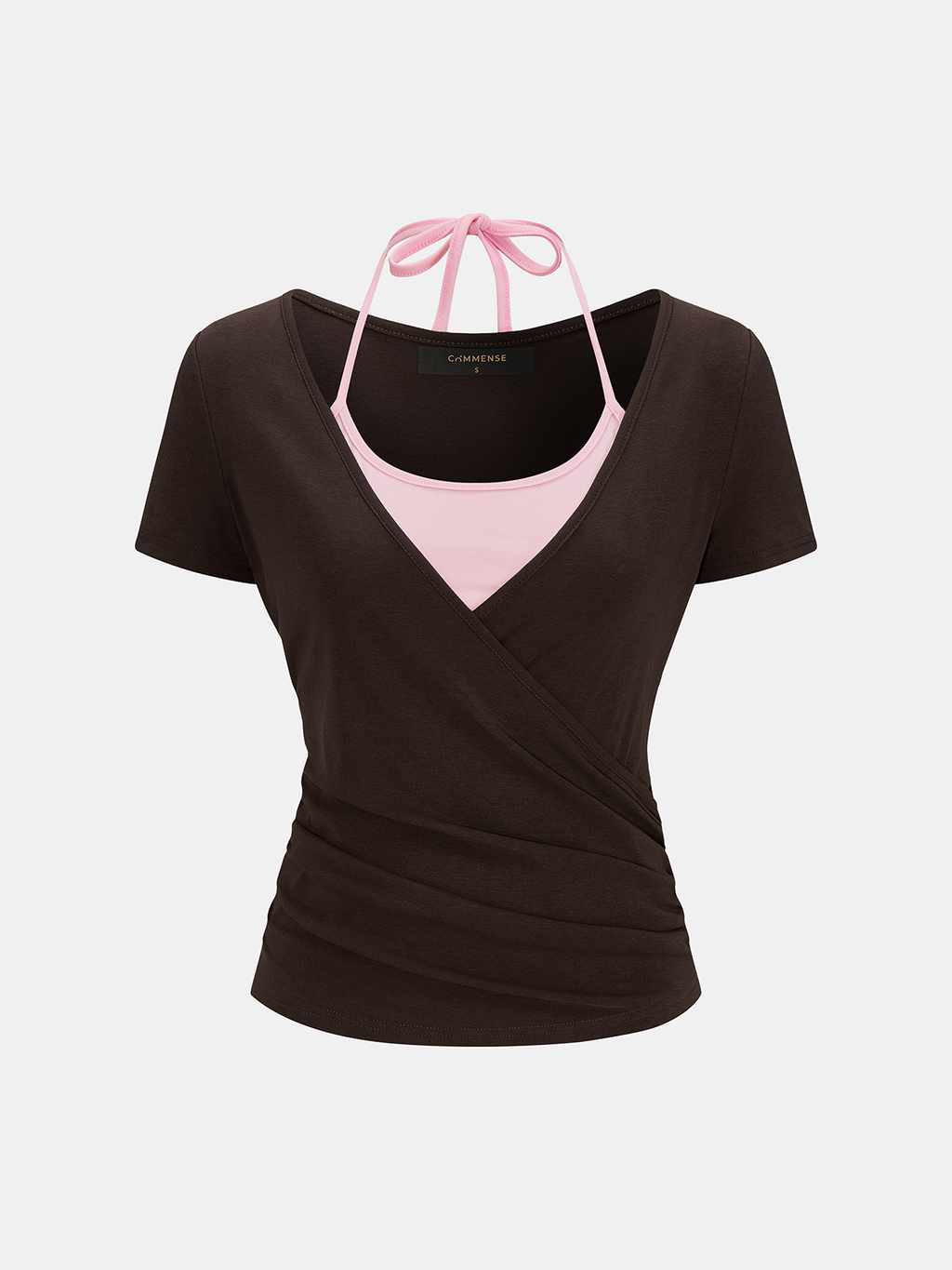 Lena | Top 2 en 1 Fruncido con Cuello Cruzado