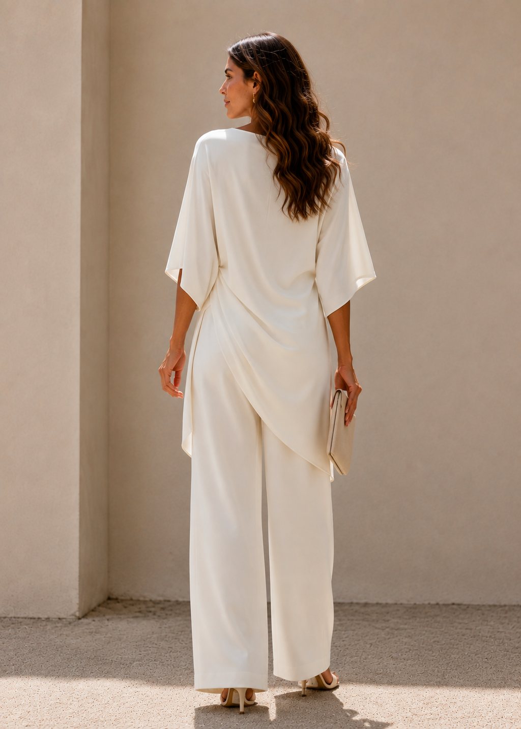 Sun | Conjunto de Pierna Ancha con Capa