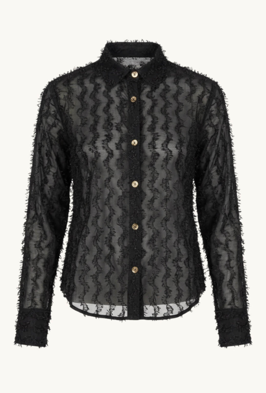 Emma | Camisa Negra con Flecos