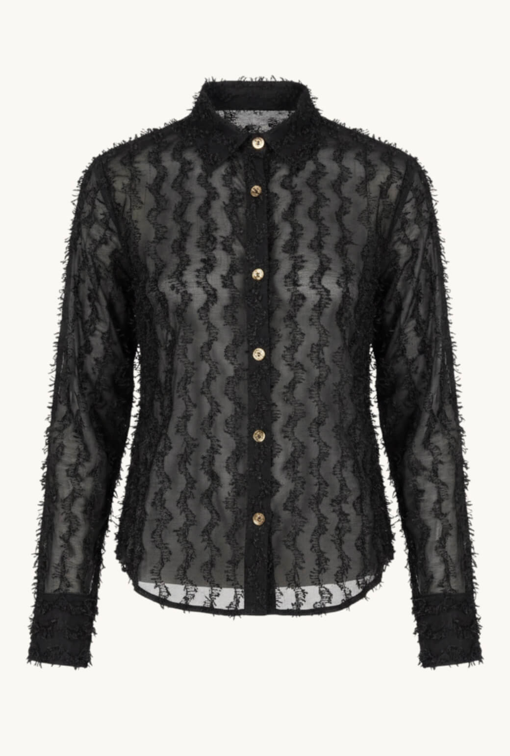 Emma | Camisa Negra con Flecos