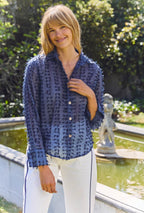 Emma | Camisa Azul Marino con Lazos