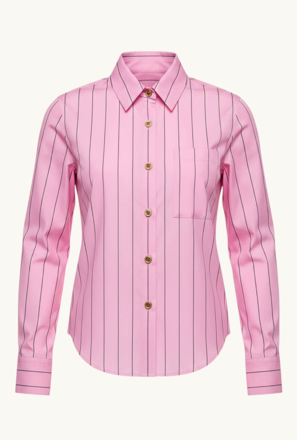 Emma | Camisa de Raya Diplomática Rosa y Negro
