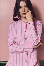 Emma | Camisa de Raya Diplomática Rosa y Negro