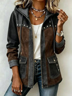 Verónica | Chaqueta con Capucha Bimaterial
