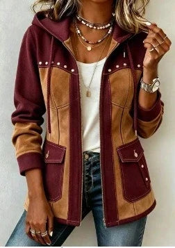 Verónica | Chaqueta con Capucha Bimaterial