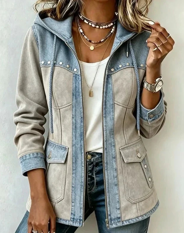 Verónica | Chaqueta con Capucha Bimaterial