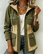 Verónica | Chaqueta con Capucha Bimaterial