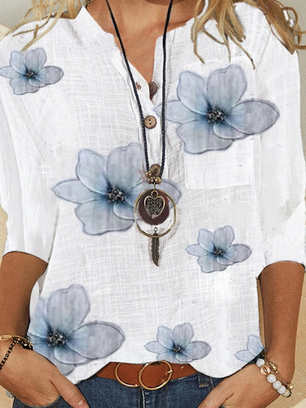 Flora | Blusa de Estampado Floral con Botones