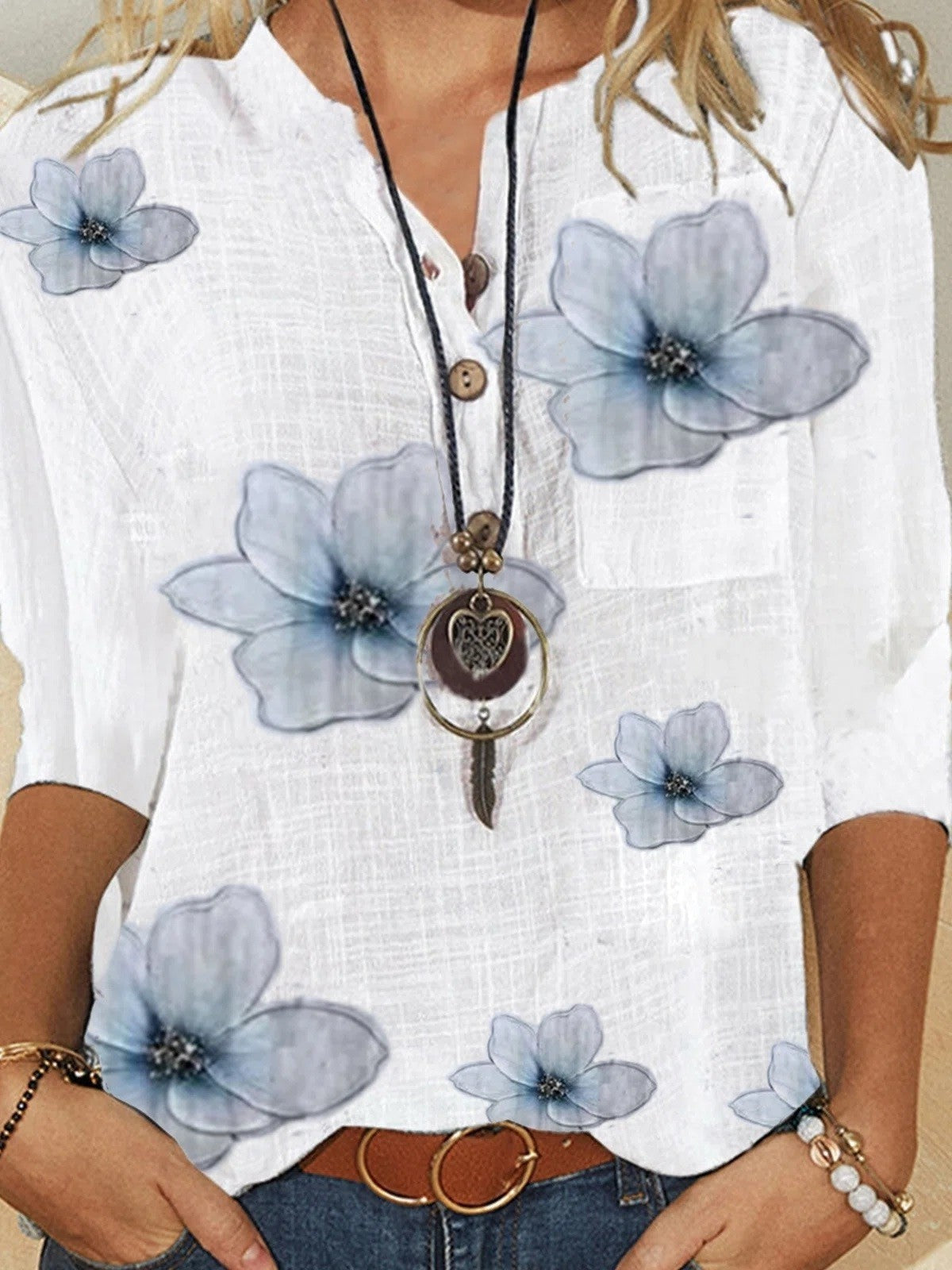 Flora | Blusa de Estampado Floral con Botones