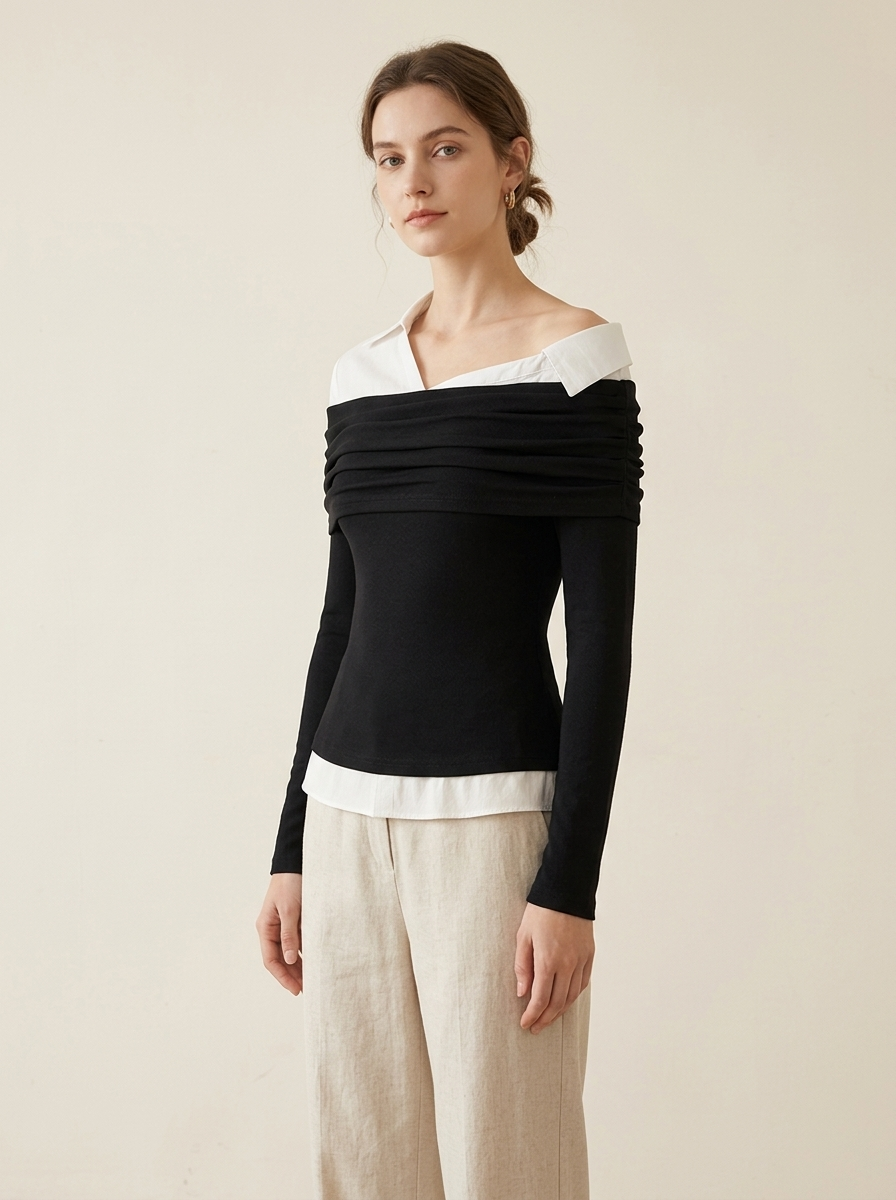 Nora | Blusa 2 en 1 Asimétrica
