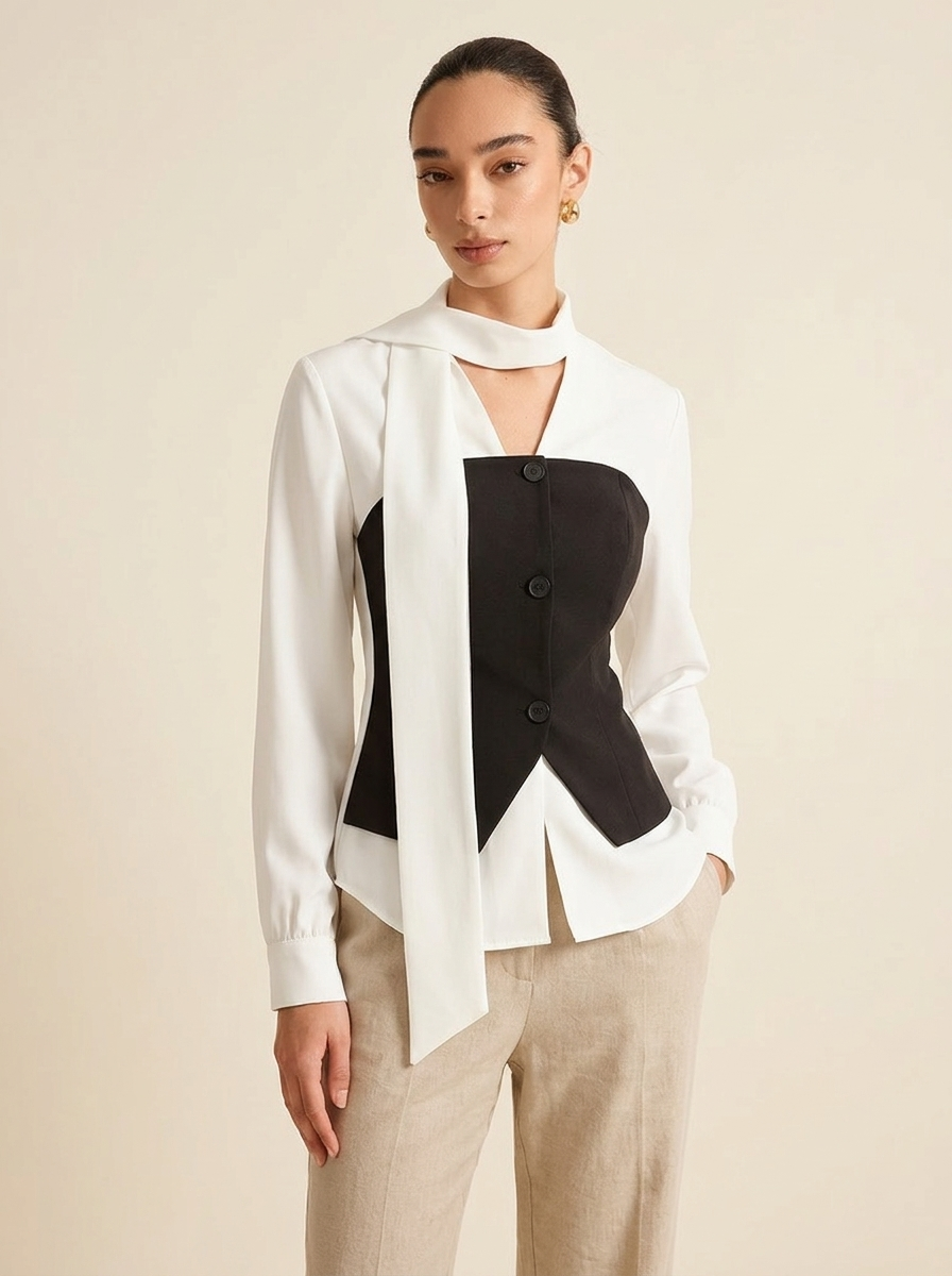 Irene | Blusa 2 en 1 con Lazada al Cuello
