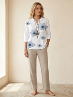 Flora | Blusa de Estampado Floral con Botones