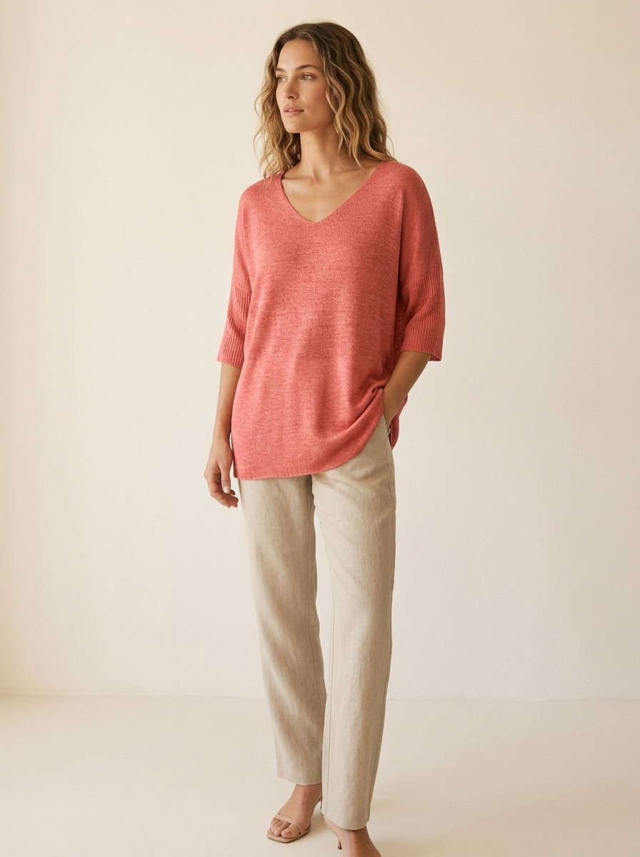 Rocío | Top de Punto Holgado con Escote en V