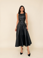 Midi | Vestido de Polipiel Sin Mangas