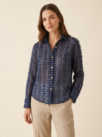 Emma | Camisa Azul Marino con Lazos