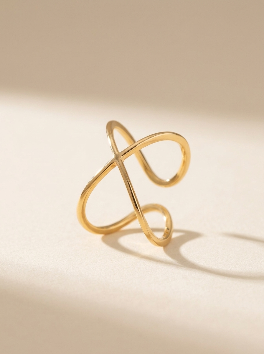 Anillo Abierto Dorado Remolino