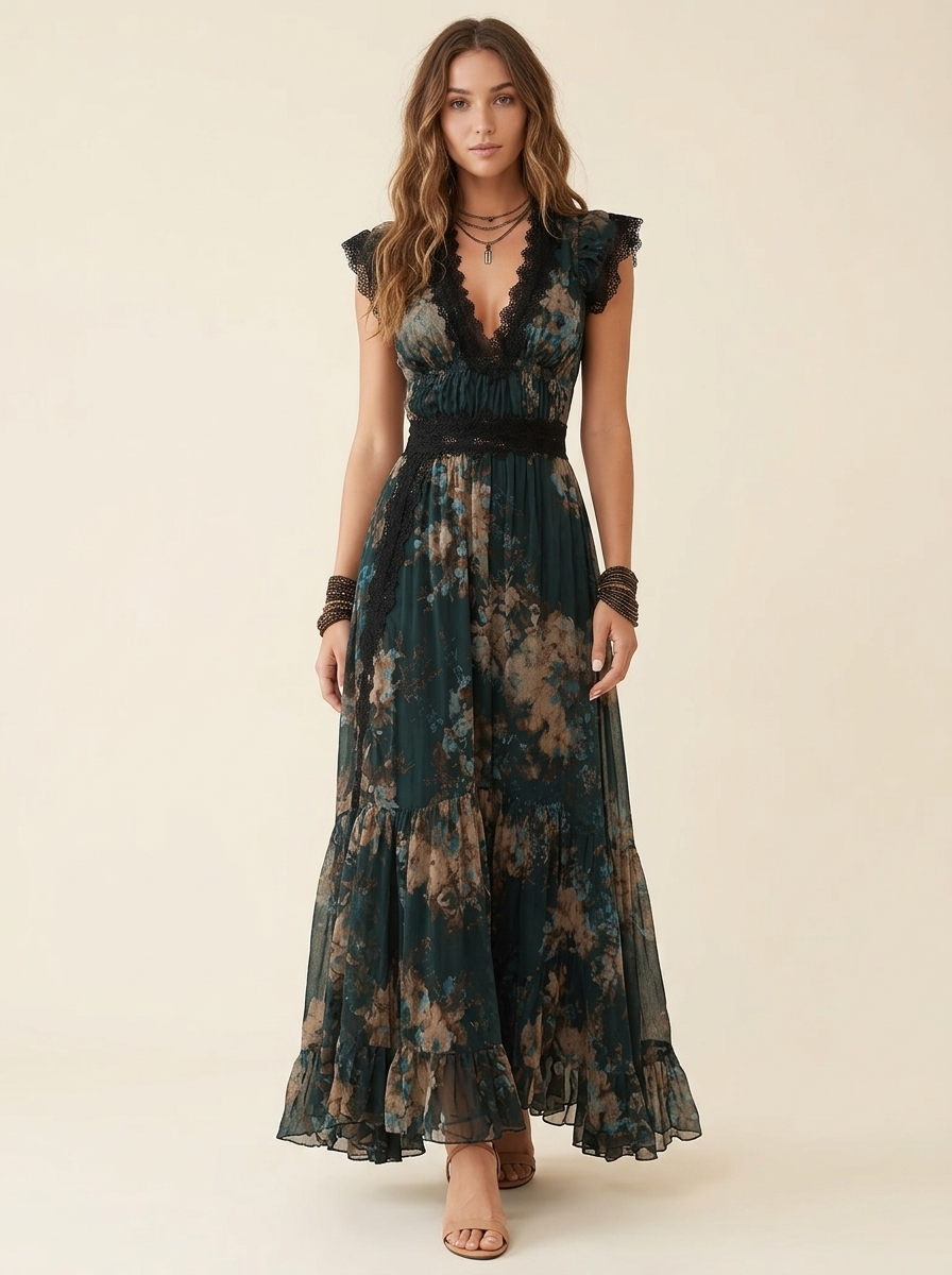 Tatiana | Vestido Largo Bosque Encantado