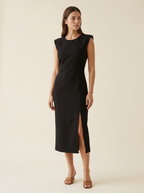 Lula | Vestido Midi Sin Mangas con Abertura