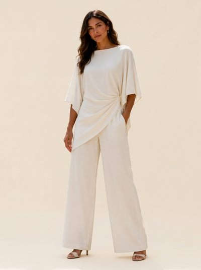 Sun | Conjunto de Pierna Ancha con Capa