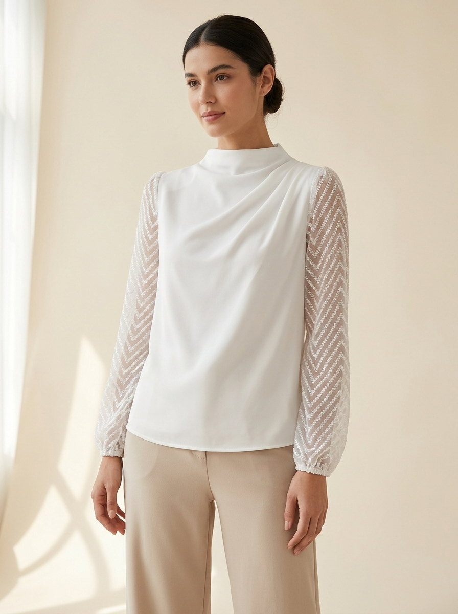 Sara | Blusa Elegante con Mangas Transparentes