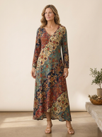 Lydia vestido largo fluido estampado