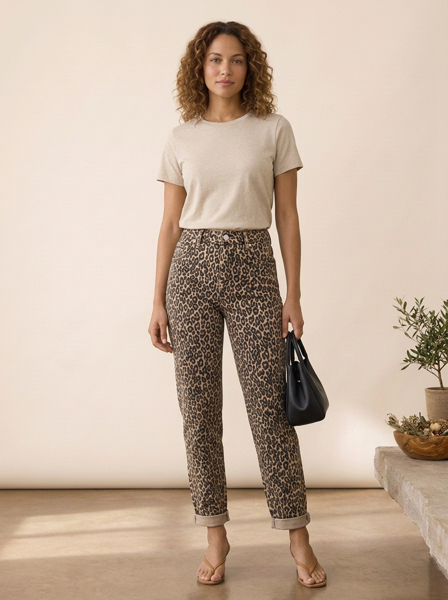 Leona mom jeans de leopardo