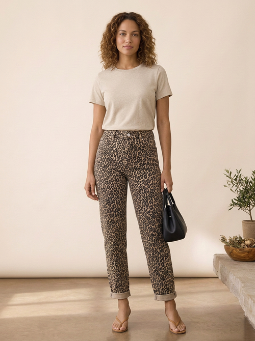 Leona | Mom jeans de leopardo
