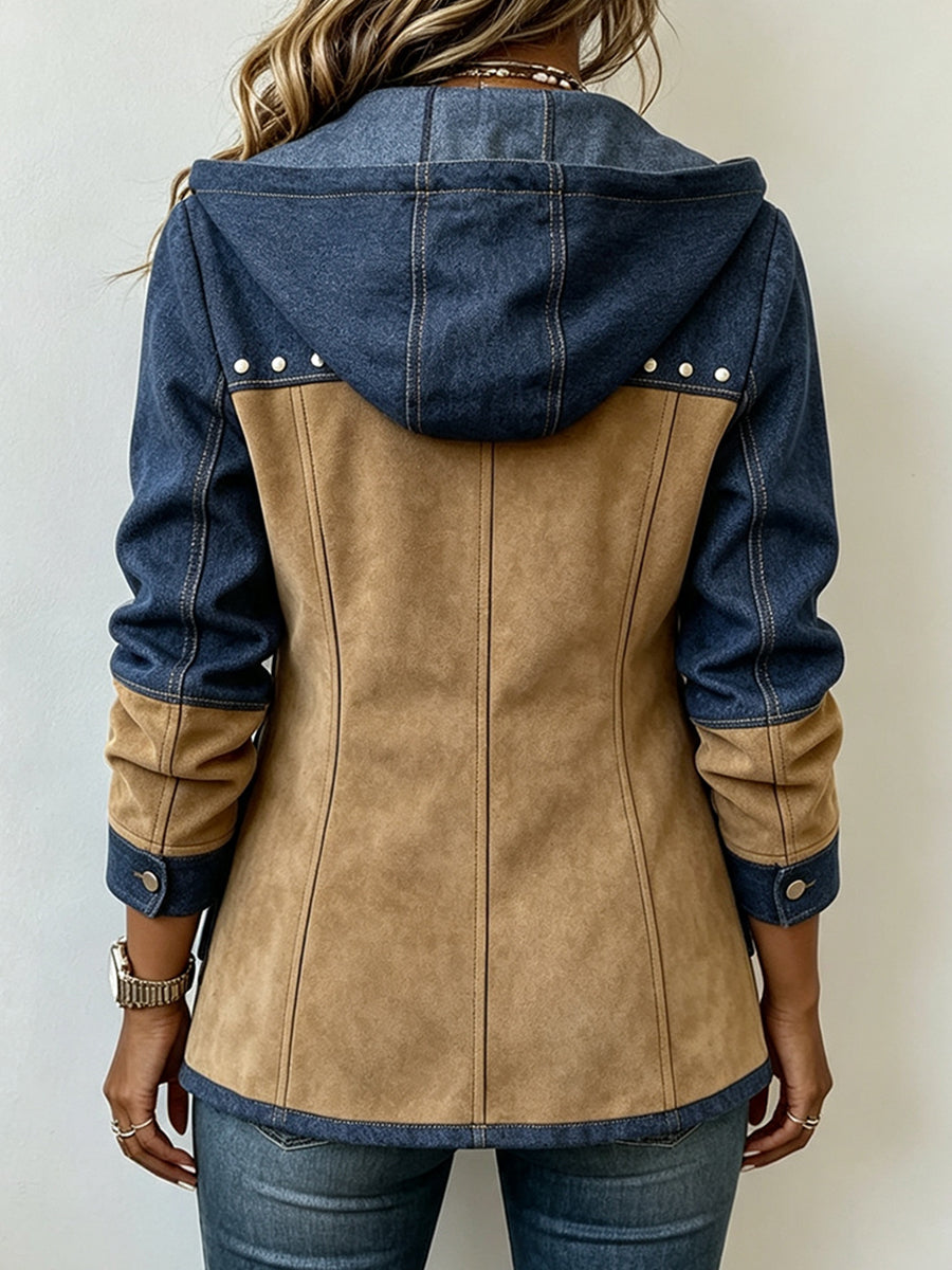 Verónica | Chaqueta con Capucha Bimaterial